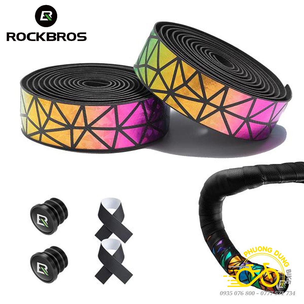 Dây quấn ghi đông xe đạp da PU Kim cương ROCKBROS