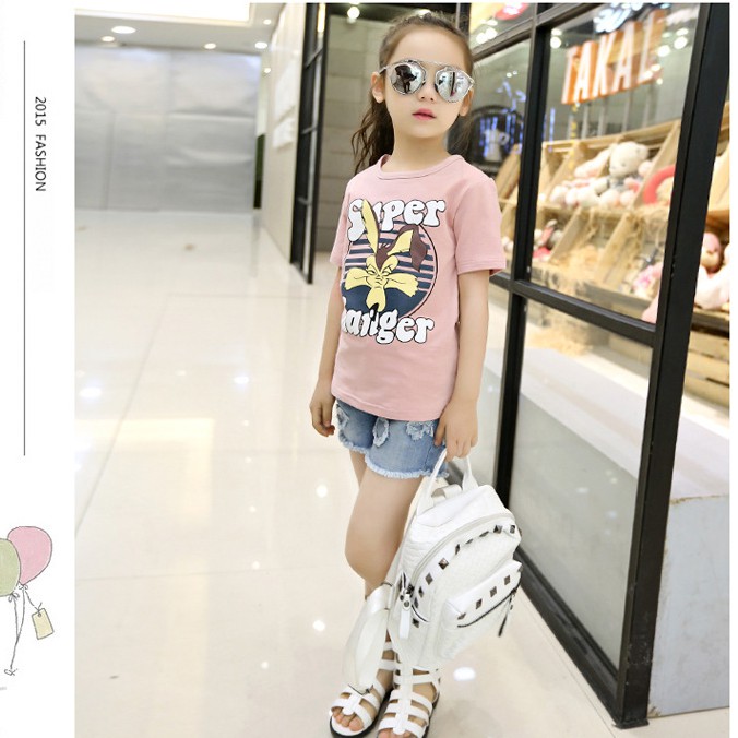 Áo thun bé gái tới size đại. Áo phông cotton cao cấp bé gái lớn size 15-36kg AH01