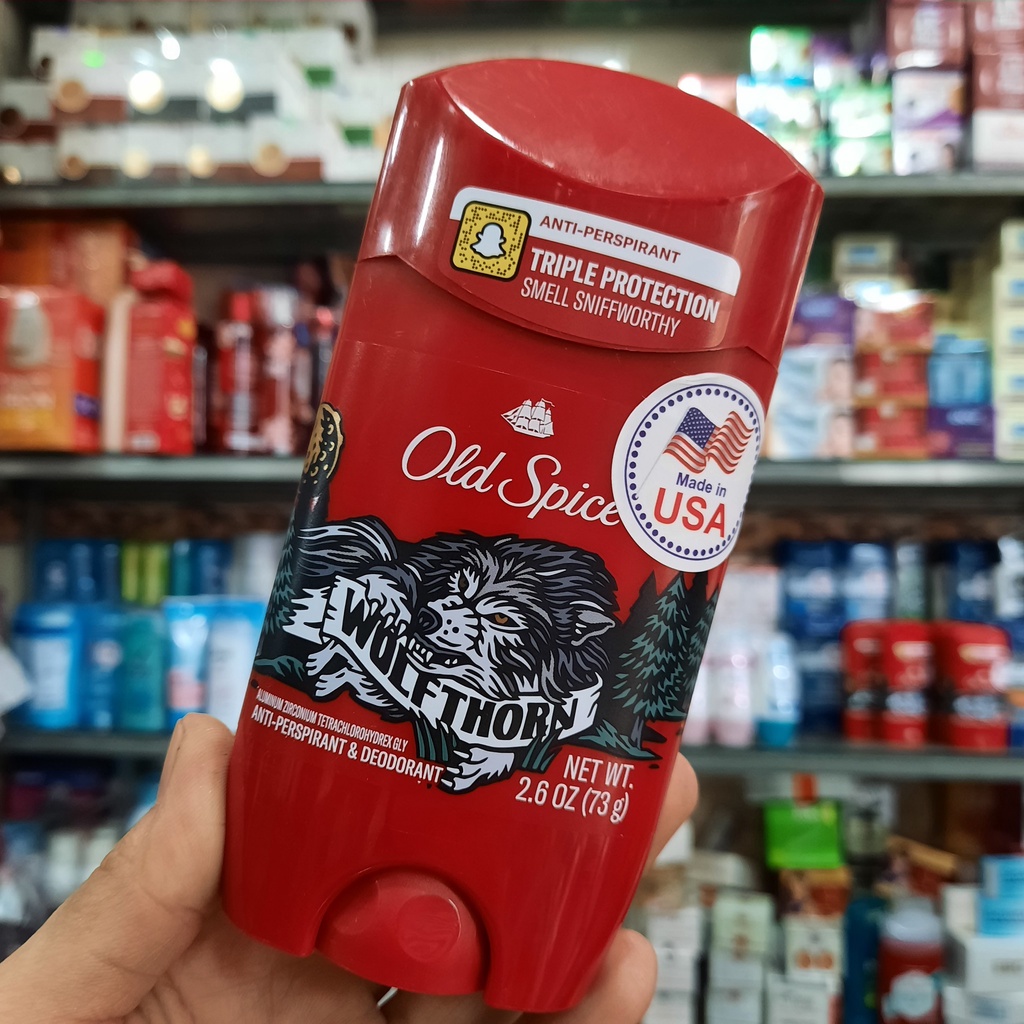 Sáp khử mùi Old Spice Wolfthorn 73g - màu đỏ - New