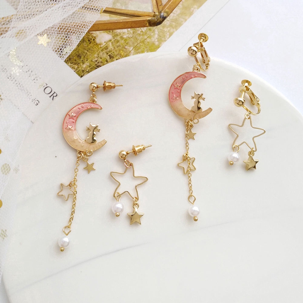 Cod In Stock New Khuyên Tai Nữ Trang Đính Ngọc Trai Tạo Hình Độc Đáo