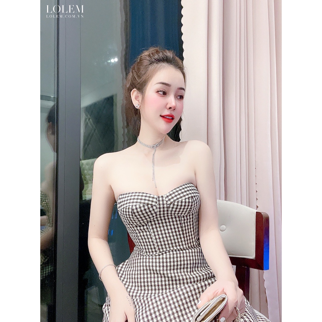 Đầm xòe thiết kế kẻ cúp ngực sang chảnh LOLEM CLOTHING - DX298