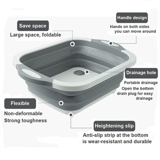 4 in 1 Multi-Board No More Tools Folding Cutting Board Storage Basket for Kitchen Fruit Vegetables