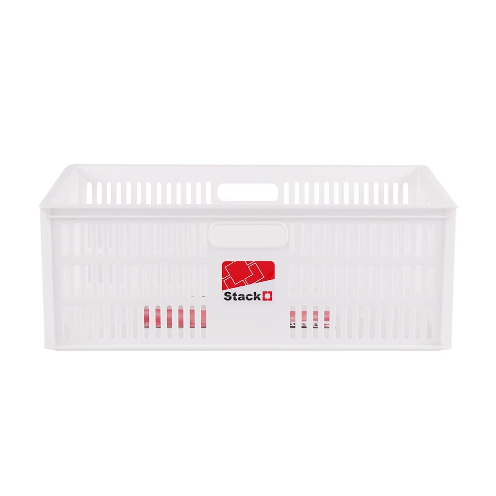 HomeBase STACKO Rổ nhựa để đồ có thể xếp chồng lên nhau DT-41 Thái Lan W47xD36xH17cm Trắng
