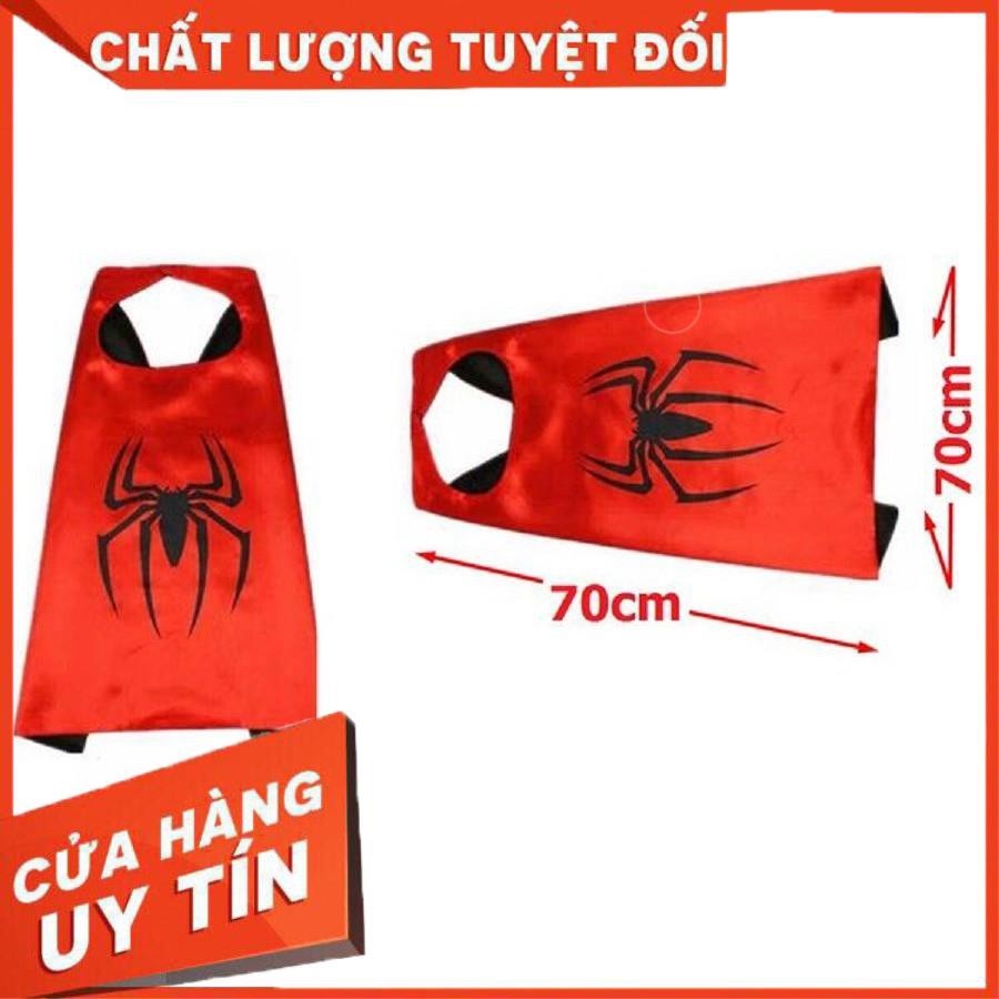 Áo choàng siêu nhân nhện kèm găng tay, mặt nạ, đeo tay bắn đĩa.Bộ trang phục hóa trang 3 Món Người Nhện