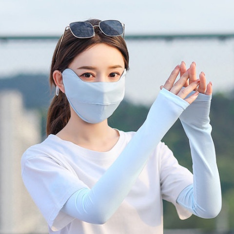 Mặt Nạ Chống Nắng Bảo Vệ Mắt Chống Tia UV 3D Bằng Lụa Lạnh