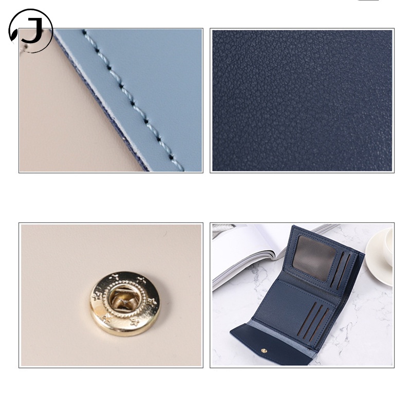 KAITIFEI Ví cầm tay mini ngắn gập nhỏ gọn đẹp thời trang cao cấp da bóp đựng tiền thẻ có ngăn khóa kéo trẻ trung cho nữ