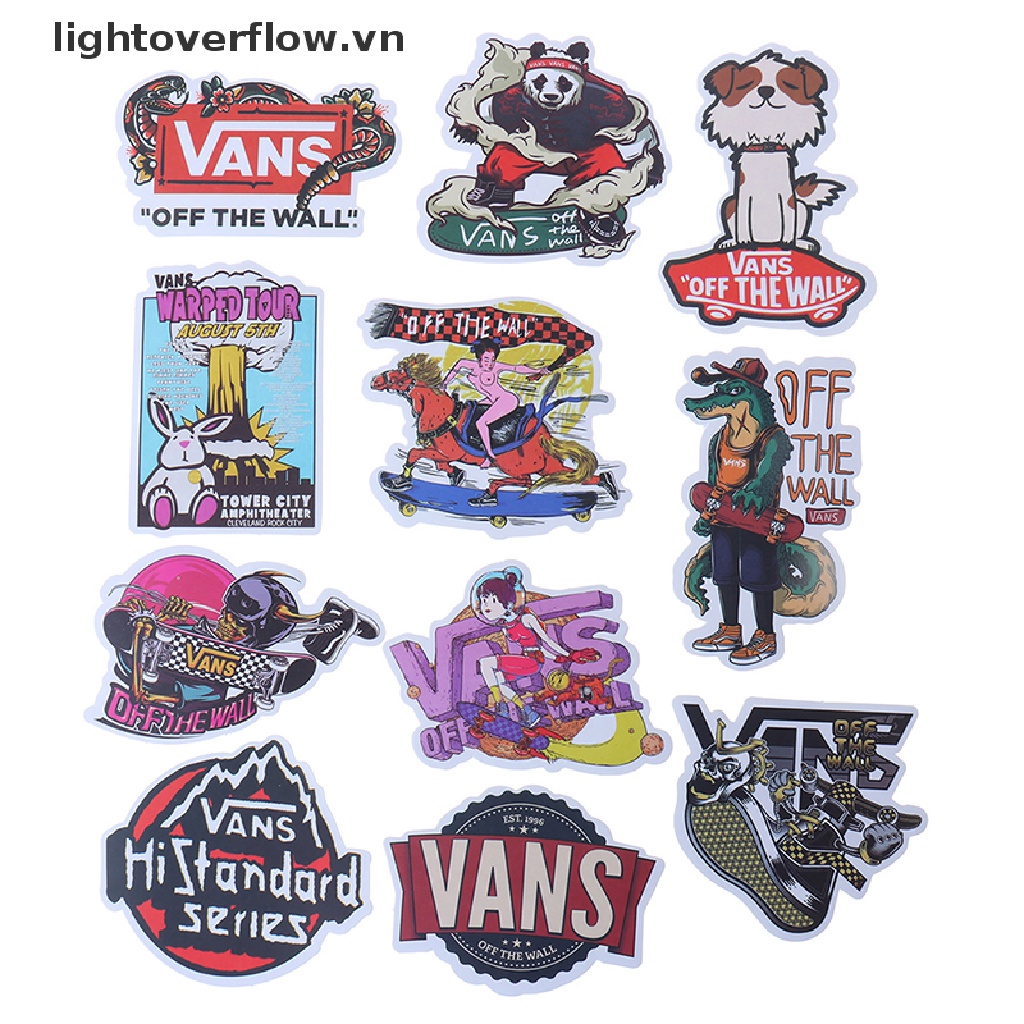 VANS Set 100 Miếng Dán Trang Trí Ván Trượt / Laptop / Xe Đạp / Xe Hơi Họa Tiết Graffiti Độc Đáo