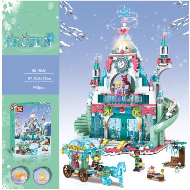 Đồ chơi lắp ráp kiểu lego Mô Hình Lâu Đài Công Chúa Băng Giá Model 3060 với 943 chi tiết