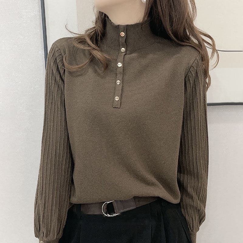 Áo sweater Dệt Kim Mỏng Tay Dài Dáng Rộng Thời Trang Xuân Thu Cho Nữ