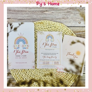 THIỆP THÔI NÔI - SINH NHẬT BÉ GÁI (RAINBOW) SỐ LƯỢNG > 50 THIỆP (giá 1 thiệp) MẪU MỚI