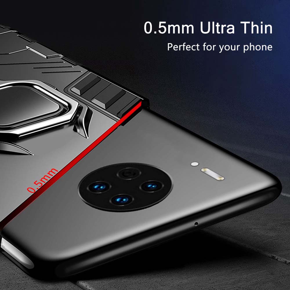 Ốp điện thoại kiểu giáp cứng có vòng đỡ chống sốc sang trọng cho Huawei Mate 20 30 40 Pro 20X 10 9 30 20 40 Lite