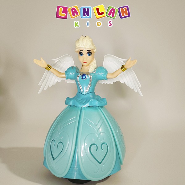Công chúa Elsa cho bé gái LanLan Kids đồ chơi trẻ em có đèn xoay dễ thương