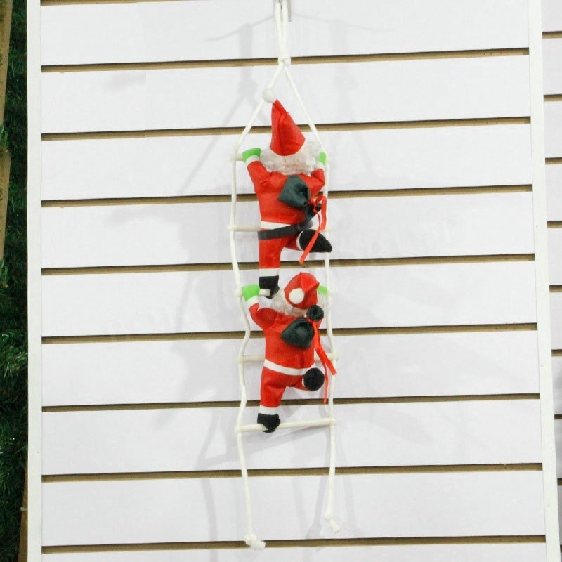 Phụ kiện trang trí thiết kế ông già noel leo thang dây dành cho trong nhà và ngoài trời dịp Giáng Sinh