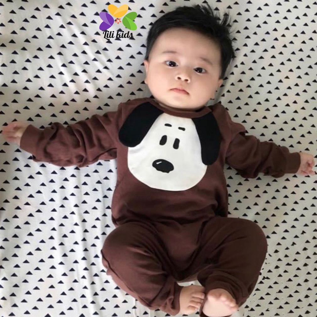 bộ dài tay cho bé gái bé trai chất thun lạnh co dãn họa tiết đáng yêu cho bé từ 8-18kg LYBABY BDT05