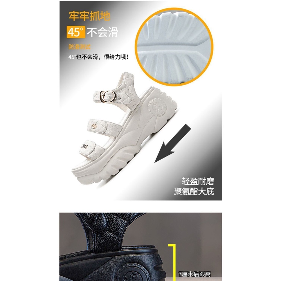 Zhuo Shini Sandal Đế Xuồng Dày Dặn Phong Cách Thời Trang Mùa Hè 2022