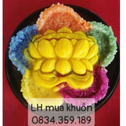 Khuôn xôi hoa sen nổi 5 lá có nắp ấn đế rời( kèm ảnh thật)