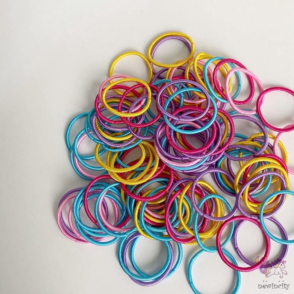 Set 50 Dây Cột Tóc Bé Gái Nhiều Màu Sắc Ngọt Ngào Phong Cách Hàn Quốc