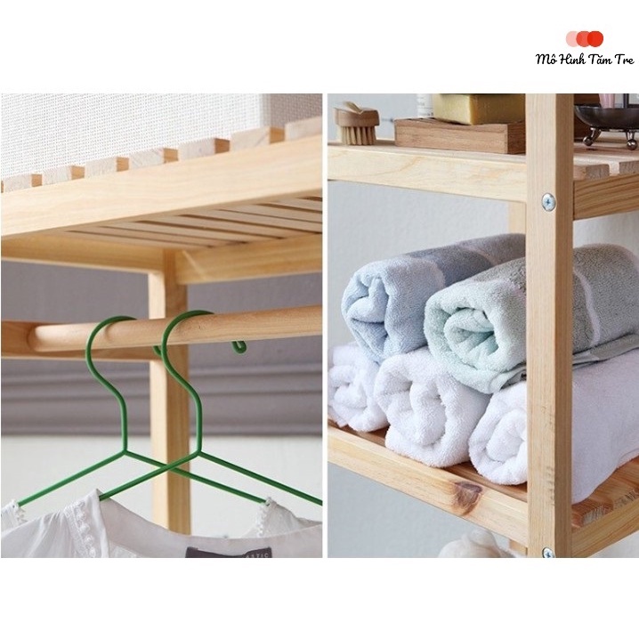 3 Thanh gỗ thông tròn phi 8mm x 80cm treo rèm , macrame