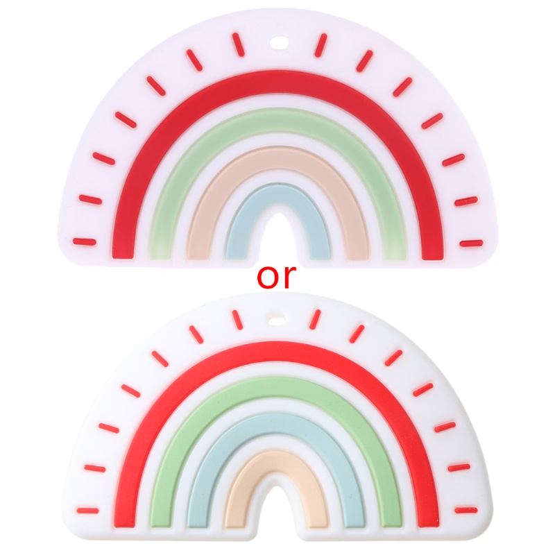 Đồ Chơi Ngậm Mọc Răng Bằng Silicon Hình Cầu Vồng Dễ Thương Cho Bé Sơ Sinh