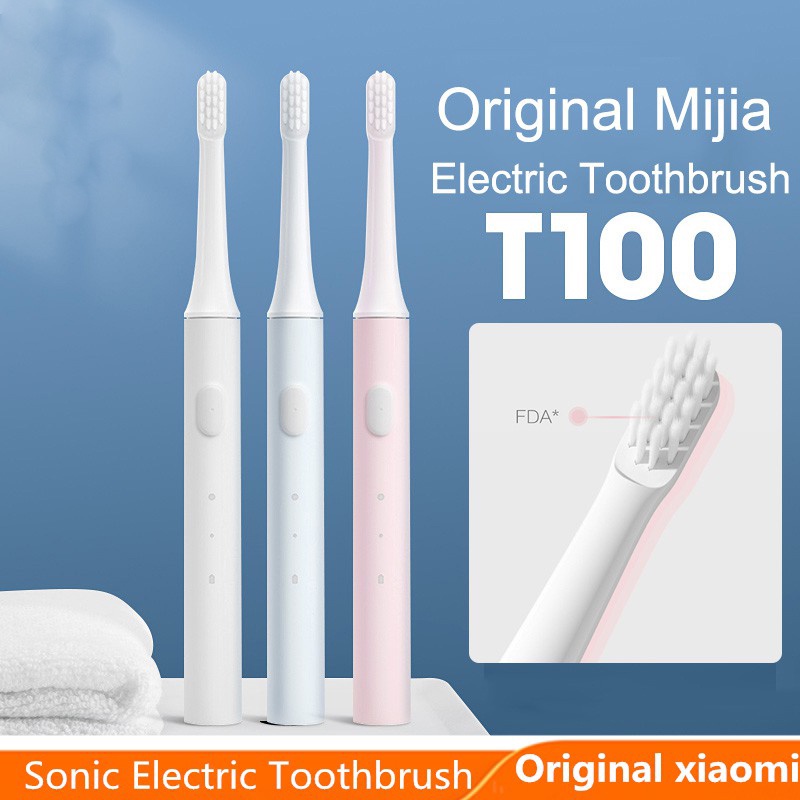 [Hàng mới về] Bàn chải đánh răng siêu âm Xiaomi Mi T100 sạc USB chống nước tốt cho sức khỏe màu tùy chọn cho người lớn