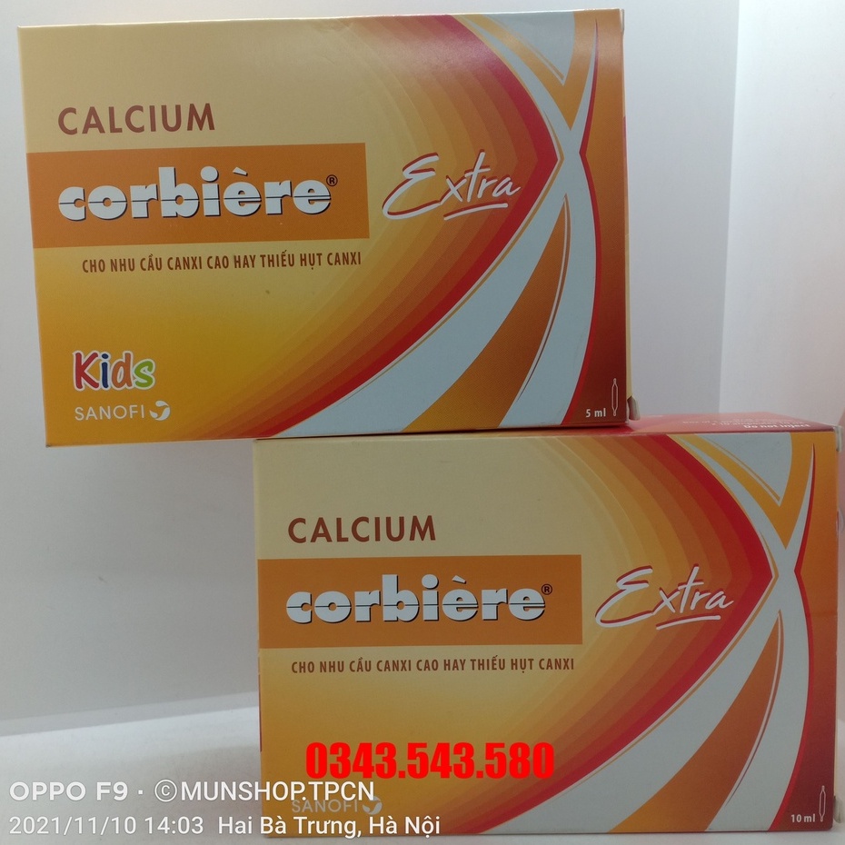 Calcium Corbiere Extra - Bổ sung cho nhu cầu thiếu hụt canxi hộp 30 ống