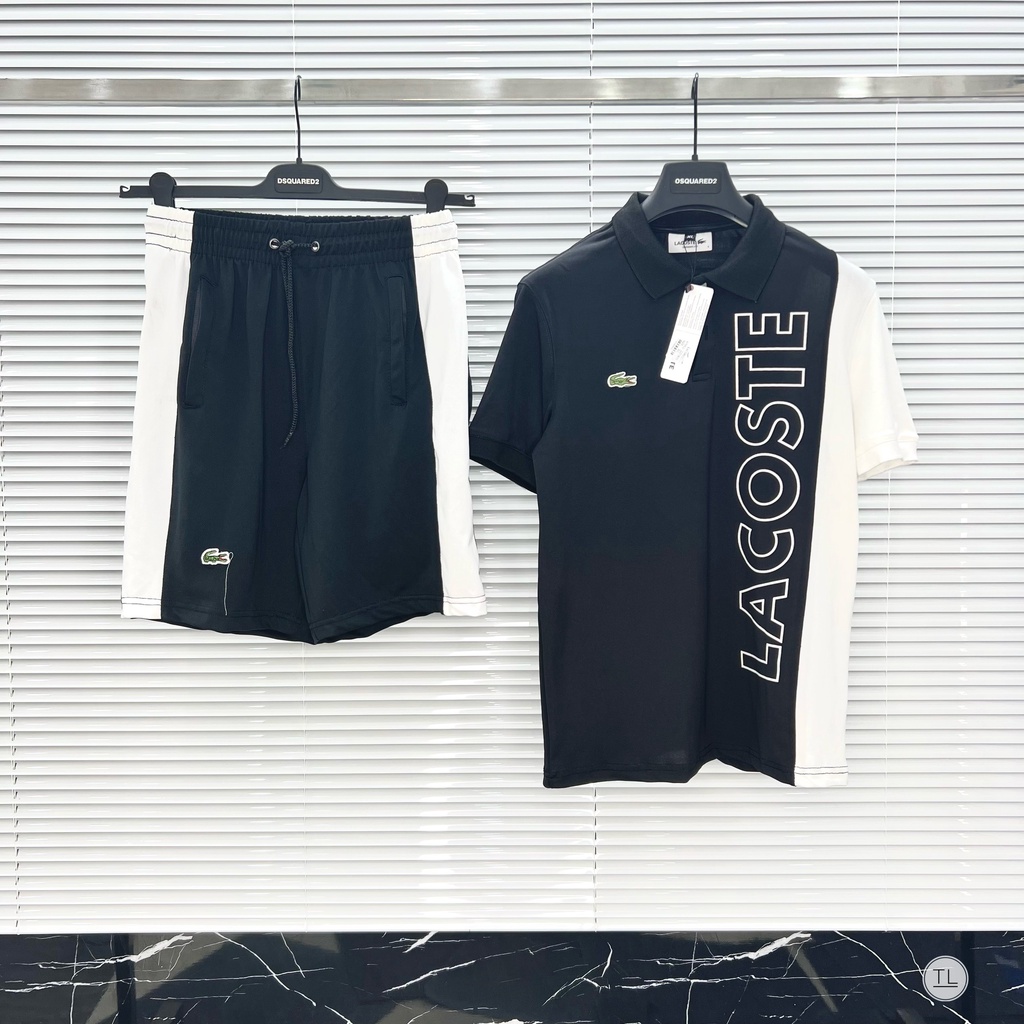 Bộ quần áo nam mùa hè thể thao cao cấp LACOSTE,bộ hè vải cá sấu cổ bẻ(ảnh thật)