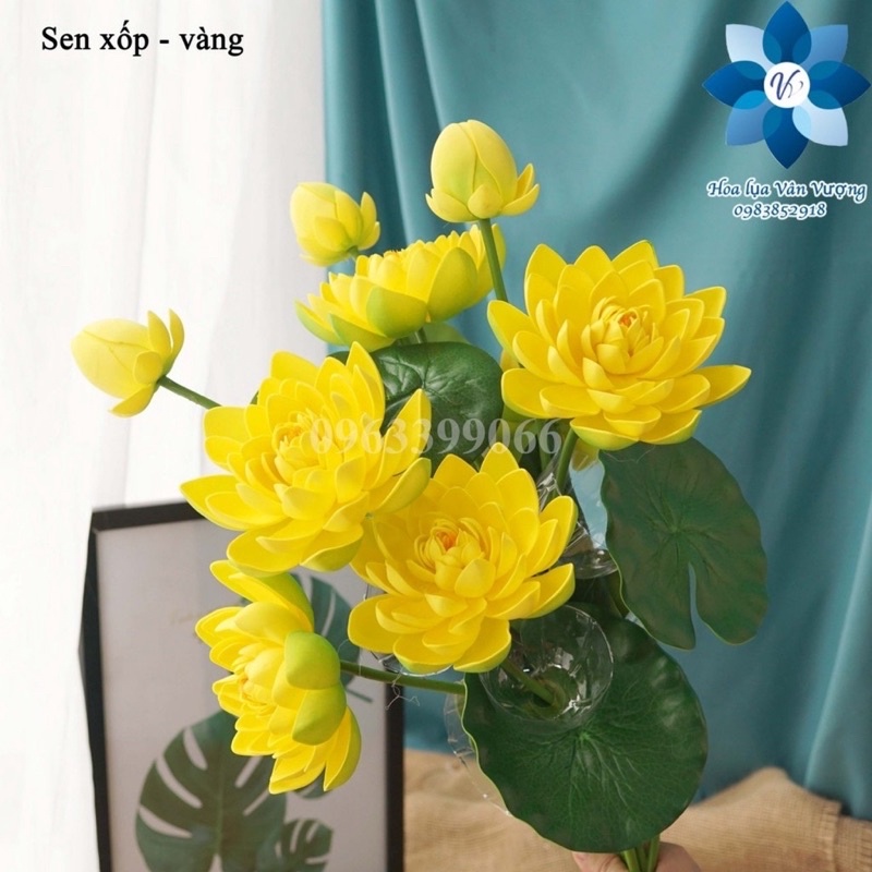 Hoa giả  hoa sen loại lớn 105 cm giống thật 99%