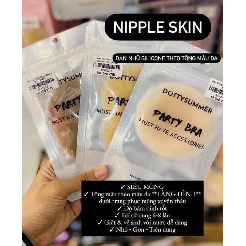 Dán Nhũ Silicon Siêu Mỏng Siêu Bám & Có Màu Theo Tông Màu Da