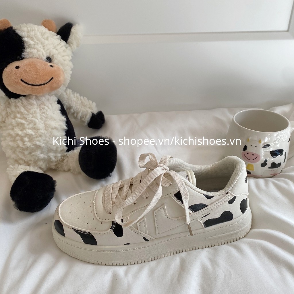 Giày thể thao nữ bò sữa ulzzang / Giày thể thao nữ Ulzzang bò sữa phong cách Hàn Quốc mã 2087 - Kichi Shoes