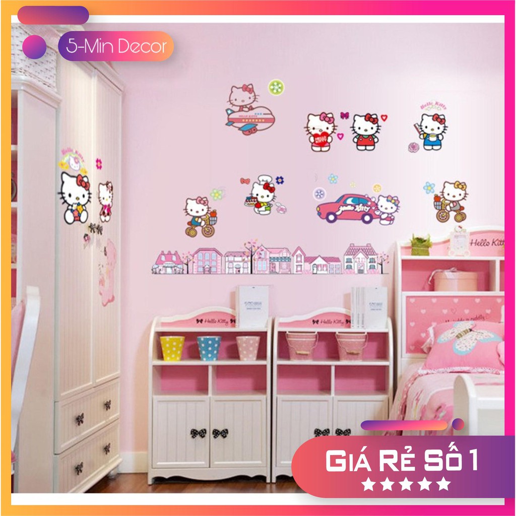 Decal Dán Tường Kitty Thành Phố