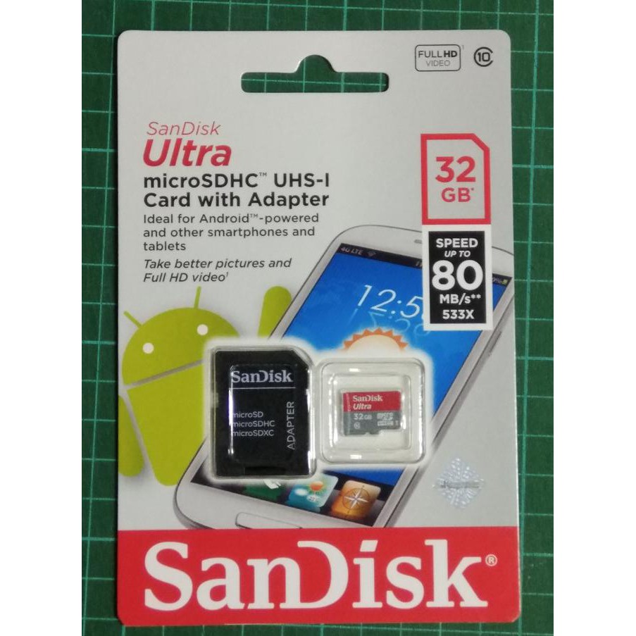 Thẻ Nhớ Sandisk Ultra Microsdhc Uhs-i 32gb 80mb / S Class10