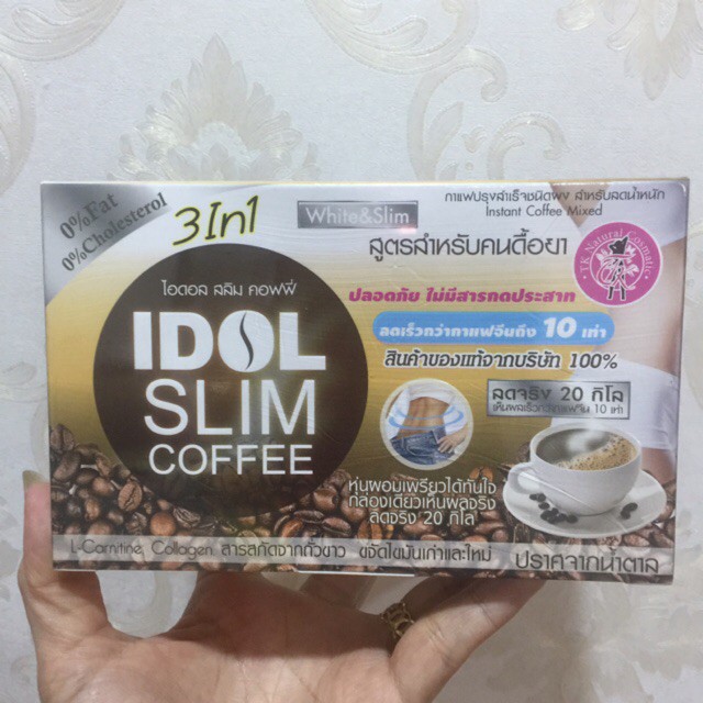 [ Mẫu Cũ S.mạnh ] cà phê idol slim  ,idol 3in1-Cafe giảm cân -idol slim -hàng chuẩn - Thái Lan- Hộp 10 gói x 15g