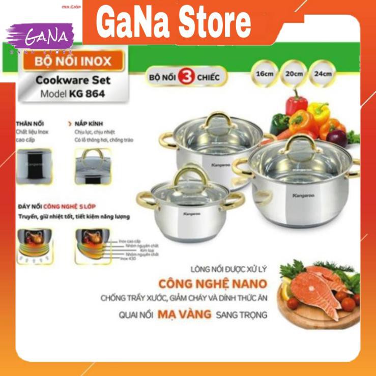 Bộ Nồi Inox 5 đáy liên doanh  Kangaroo KG864 (GaNa Store 02) (GaNa Store 02)