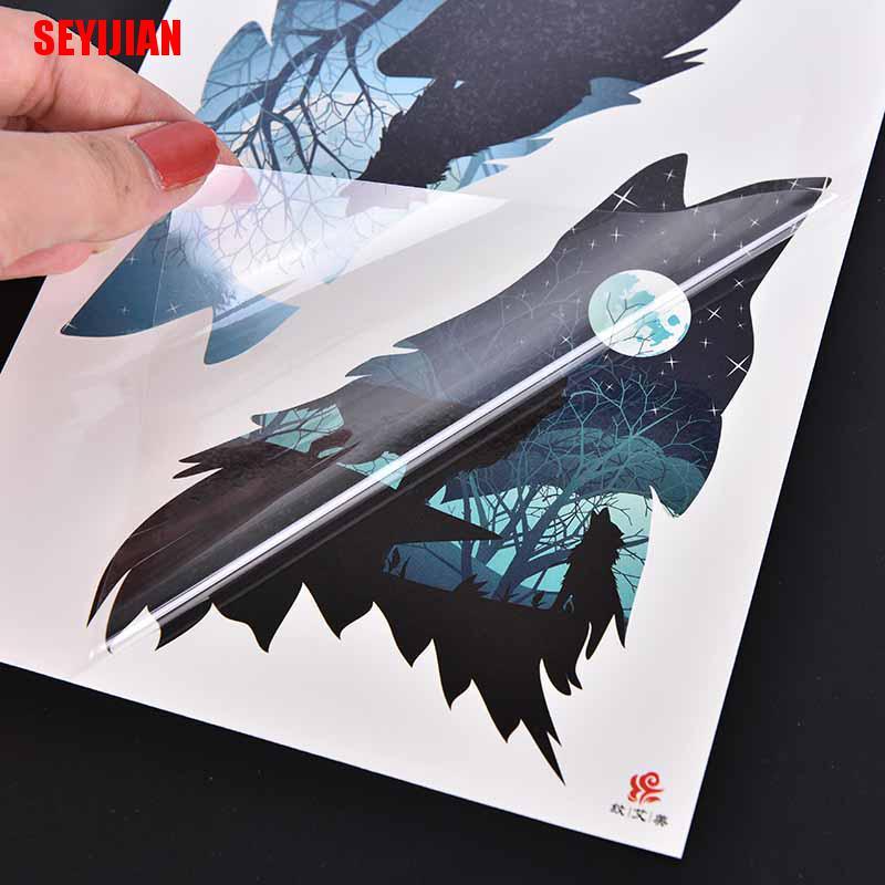 1 Hình Xăm Dán Tạm Thời Hình Sói Chống Nước 21 * 14.8Cm