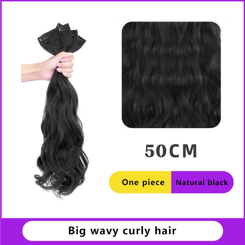 Bộ Tóc Giả Dài Xoăn Màu Nâu Đen Dành Cho Nữ