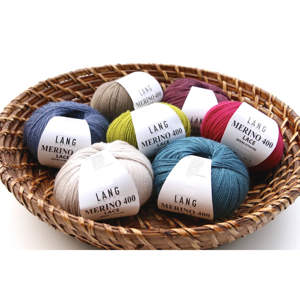 Cuộn len sợi lông cừu Yarn Wool Lang Merino Lace 400