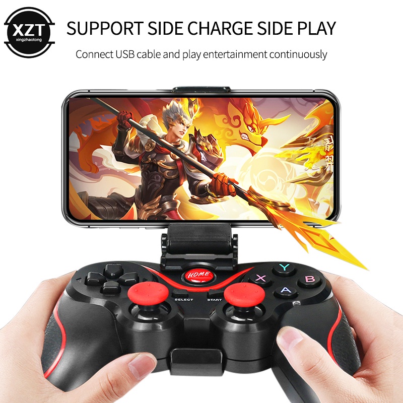 Tay CầM Chơi Game Bluetooth Không Dây T3 KèM Phụ KiệN Cho ĐiệN ThoạI Android / PC / TV + Giá Đỡ