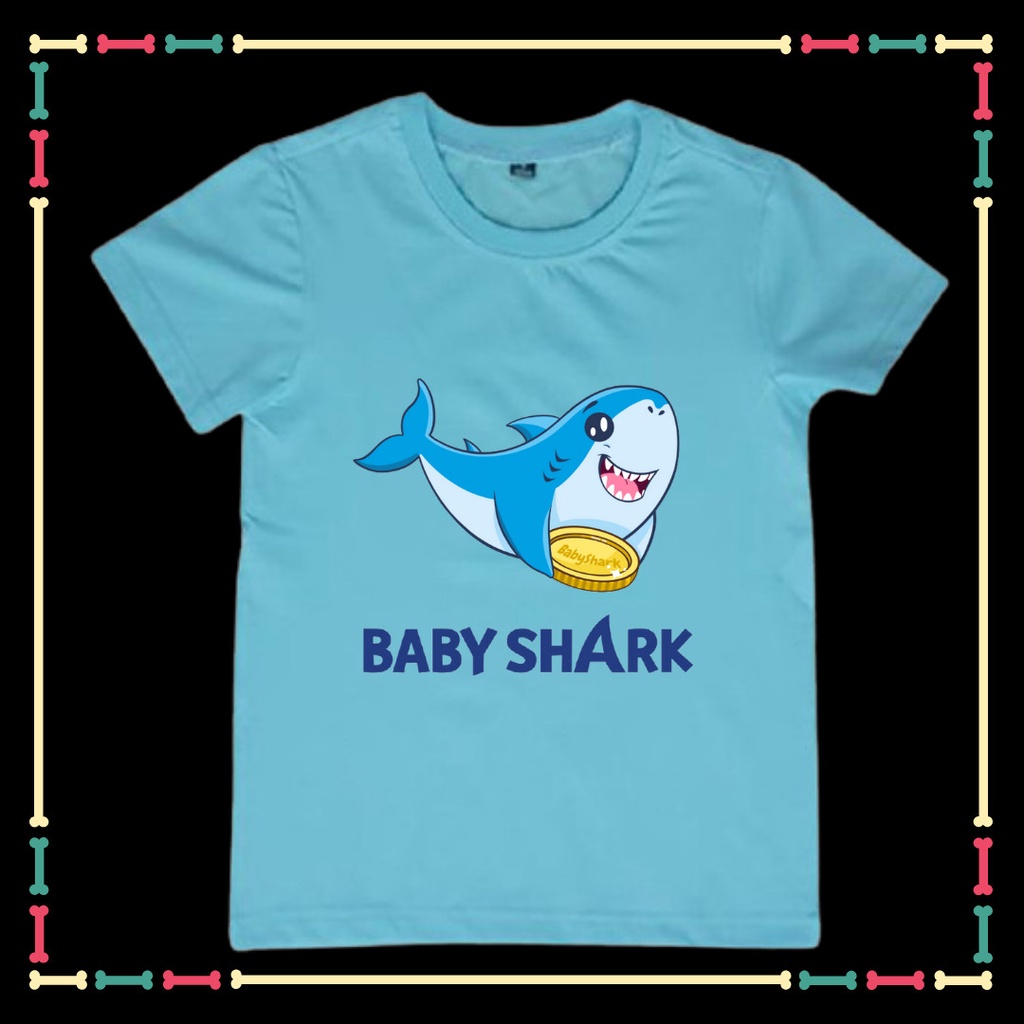 Áo baby Shark tay ngắn đủ size áo cho trẻ em