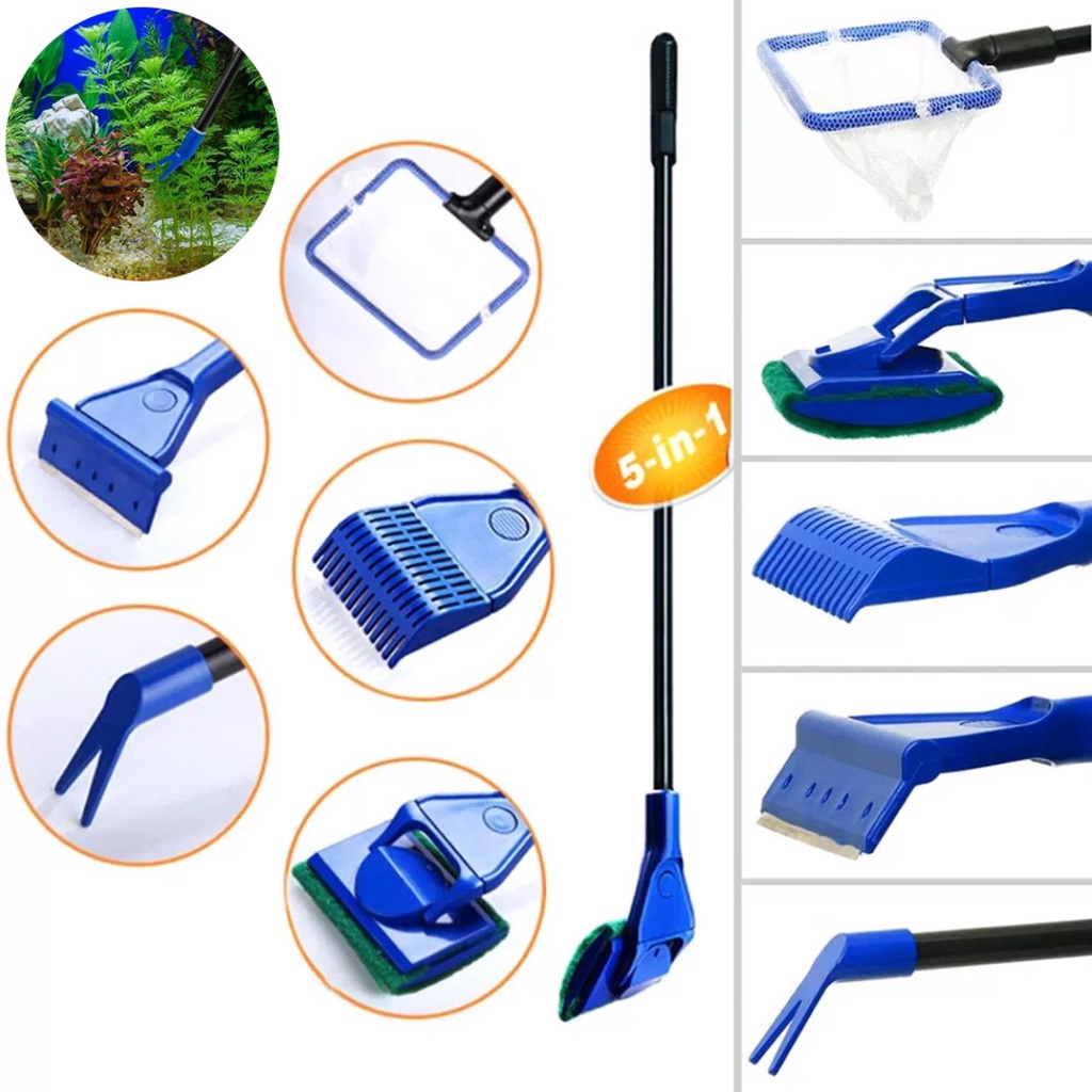 Bộ Dụng Cụ Vệ Sinh Kính Bể Cá 5 Trong 1 Tiện Lợi ☆Ghế Đẩu Nhỏ Xinh Tiện Dụng