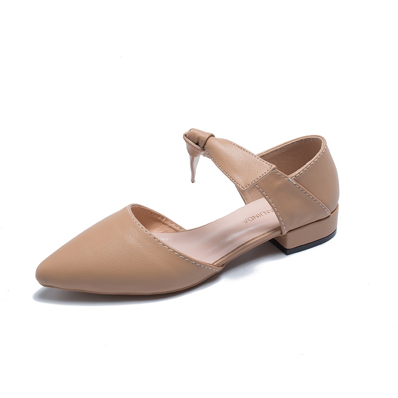 Giày Búp Bê Mũi Nhọn Đính Nơ Phong Cách Hàn Quốc Cho Nữ