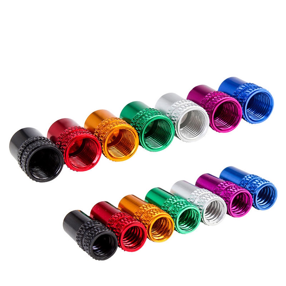 Set 4 Nắp Van Bánh Xe Đạp Leo Núi Bằng Hợp Kim Nhôm Chống Bụi Nhiều Màu Sắc