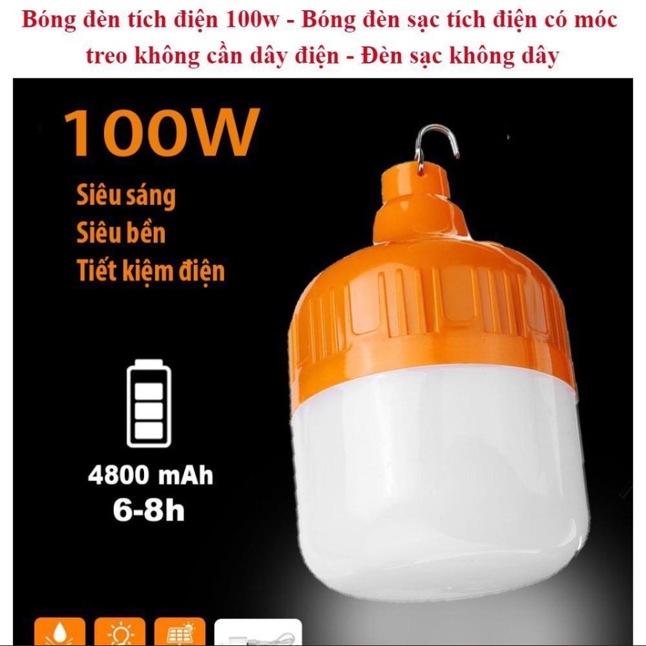 Bóng Đèn Tích Điện 6H-8H Siêu Sáng Tiện Lợi Gọn Nhẹ Hàng Cao Cấp Nhập Khẩu Châu Âu