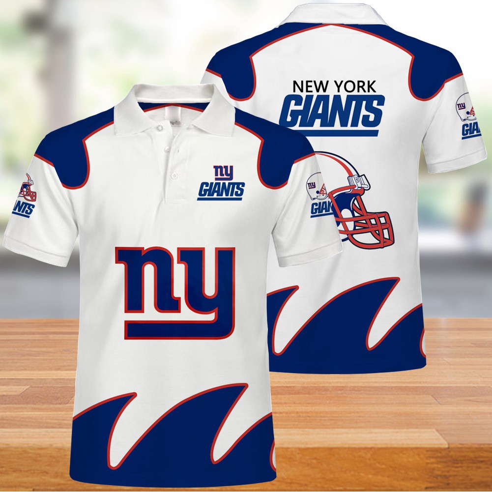 Áo Thun Polo Tay Ngắn In Họa Tiết Nfl Series New York Giant Team