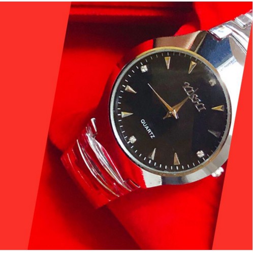 Đồng Hồ Cặp Đôi Nam Nữ Dây Kim Loại Yishi Mạ Bạc Thòi Trang Cực Đẹp - Hazo