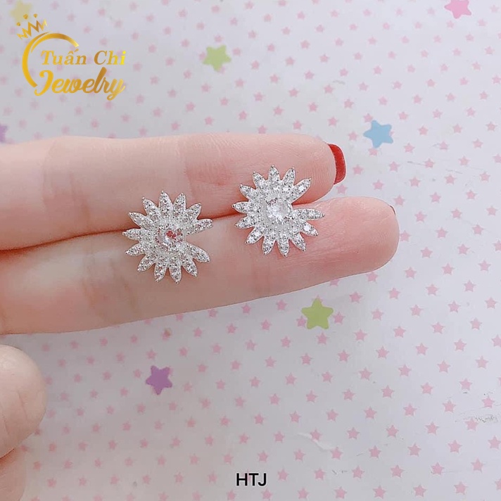 ⚡MẪU MỚI⚡ Khuyên Tai Bạc, Bông Tai Nữ Gắn Đá Sang Trọng, Quý Phái