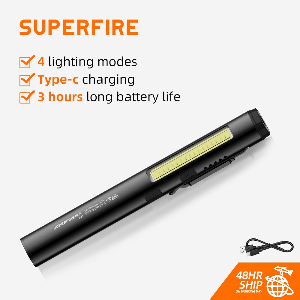 Bút chiếu tia laser đỏ SUPERFIRE J01 công suất cao sạc USB tiện lợi
