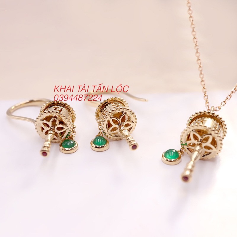 Bông tai và dây chuyền kinh luân khắc omani tâm an lạc