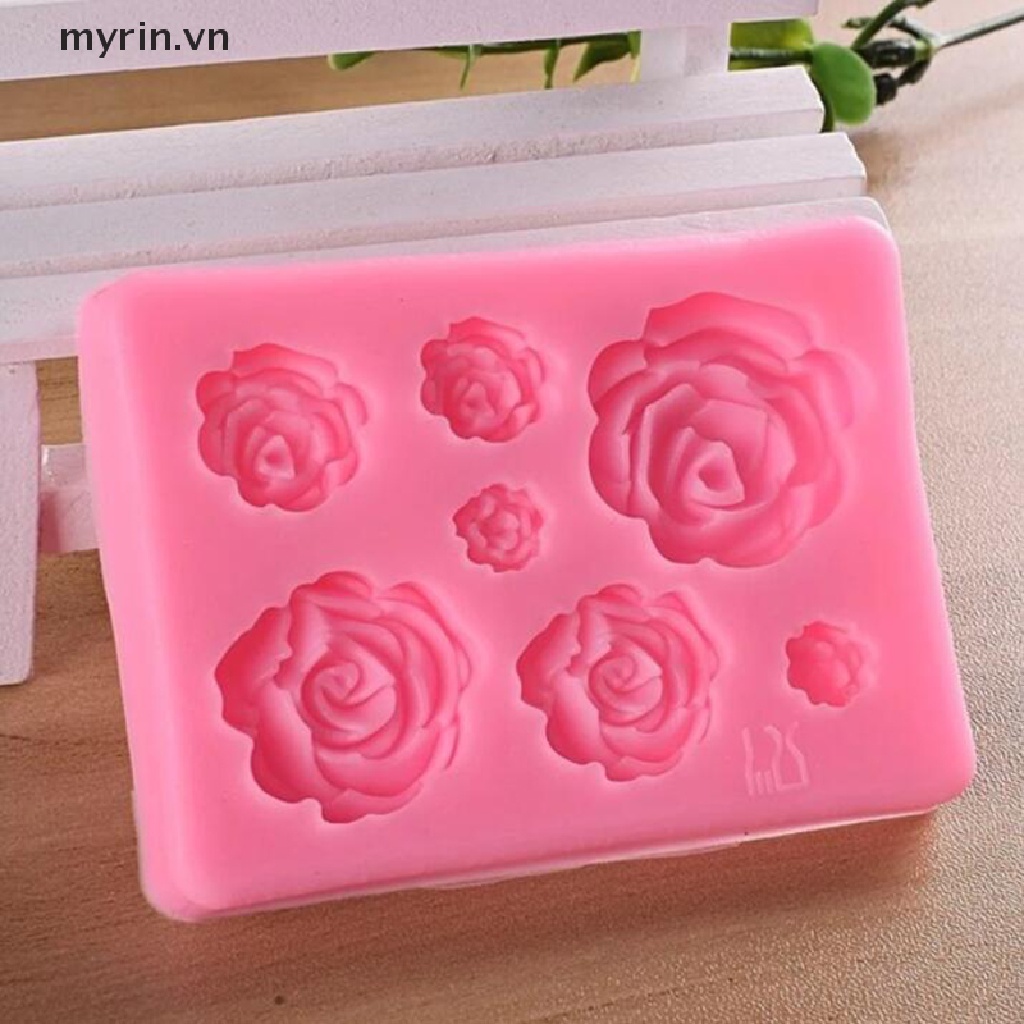 Khuôn Silicon Làm Kẹo Đường Hình Hoa Hồng Trang Trí Bánh