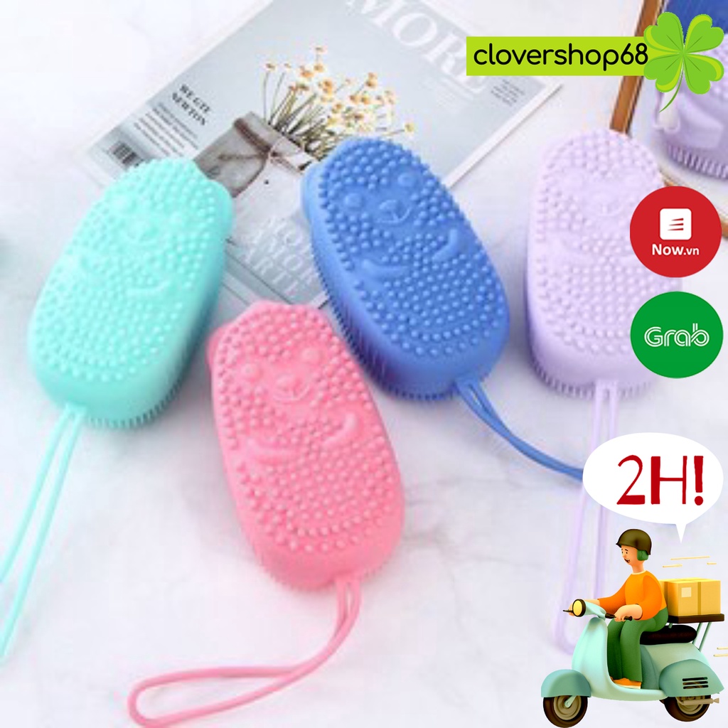 Bông tắm tạo bọt massage silicon hình chuột siêu mềm- Bông tắm silicon   Clovershop68