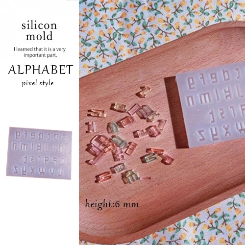 ALPHABET PIXEL khuôn silicone trong dẻo đổ resin bảng chữ cái pixel alphabet